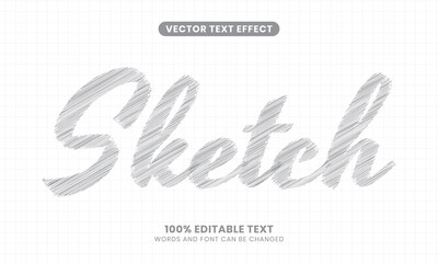 Editable Sketch Text Effect. Simple, modern, and elegant. Easy to edit. Vector illustration.	
