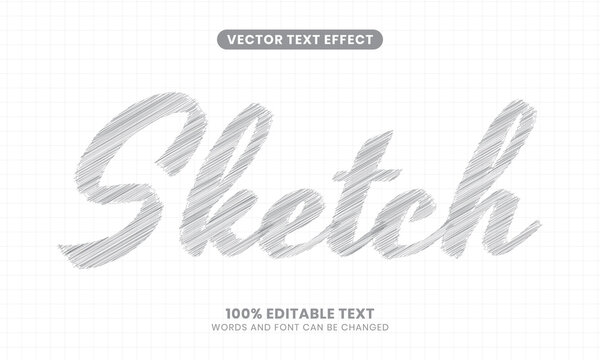 Editable Sketch Text Effect. Simple, modern, and elegant. Easy to edit. Vector illustration.	
