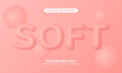 Editable Soft 3D Text Effect. Simple, modern, and cute. Easy to edit. Vector illustration.	
