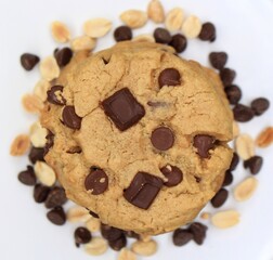 Plated Peanut Butter Chocolate Chip Cookie 