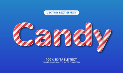Editable 3D Candy Text Effect. Simple, modern, and sweet. Easy to edit. Vector illustration.	
