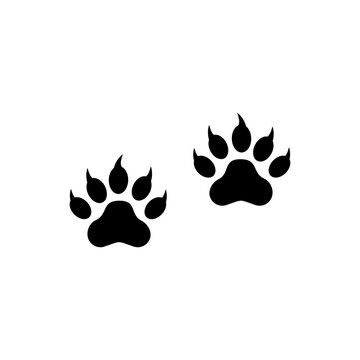 paw print icon vector symbol of animal footprint isolated illustration white background
