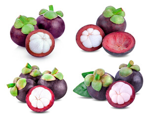 mangosteen isolated on white background