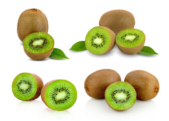 fresh kiwi fruit on white background