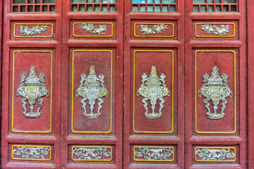 Ancient Chinese temple buildings in Dagushan, Donggang City, Liaoning Province, China