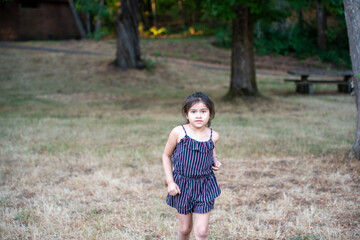 girl walking in the park