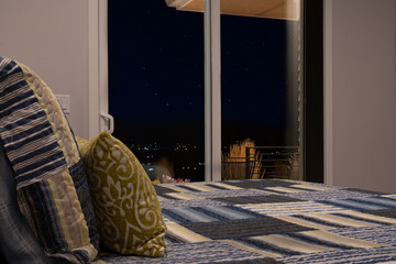 Bedroom with Night Sky View