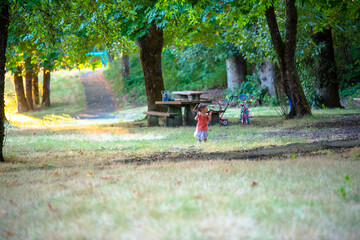 Obraz na płótnie Canvas little child running in park