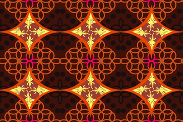 Indonesian batik motifs with very distinctive plant patterns