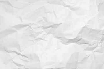 White crumpled paper texture background.	