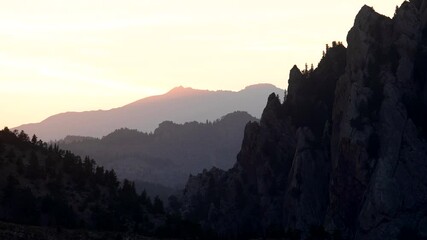 Time lapse of sunset over Eldorado Canyon, Colorado