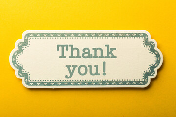 Thank You Frame Label On Yellow Background