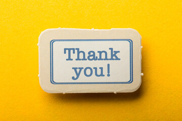 Thank You Frame Label On Yellow Background