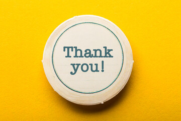 Thank You Frame Label On Yellow Background