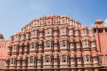 Fototapeta na wymiar Hawa Mahal in jaipur rajasthan; Monument of India; Landmark of the pink city;