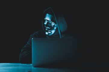 Dangerous Hooded hacker