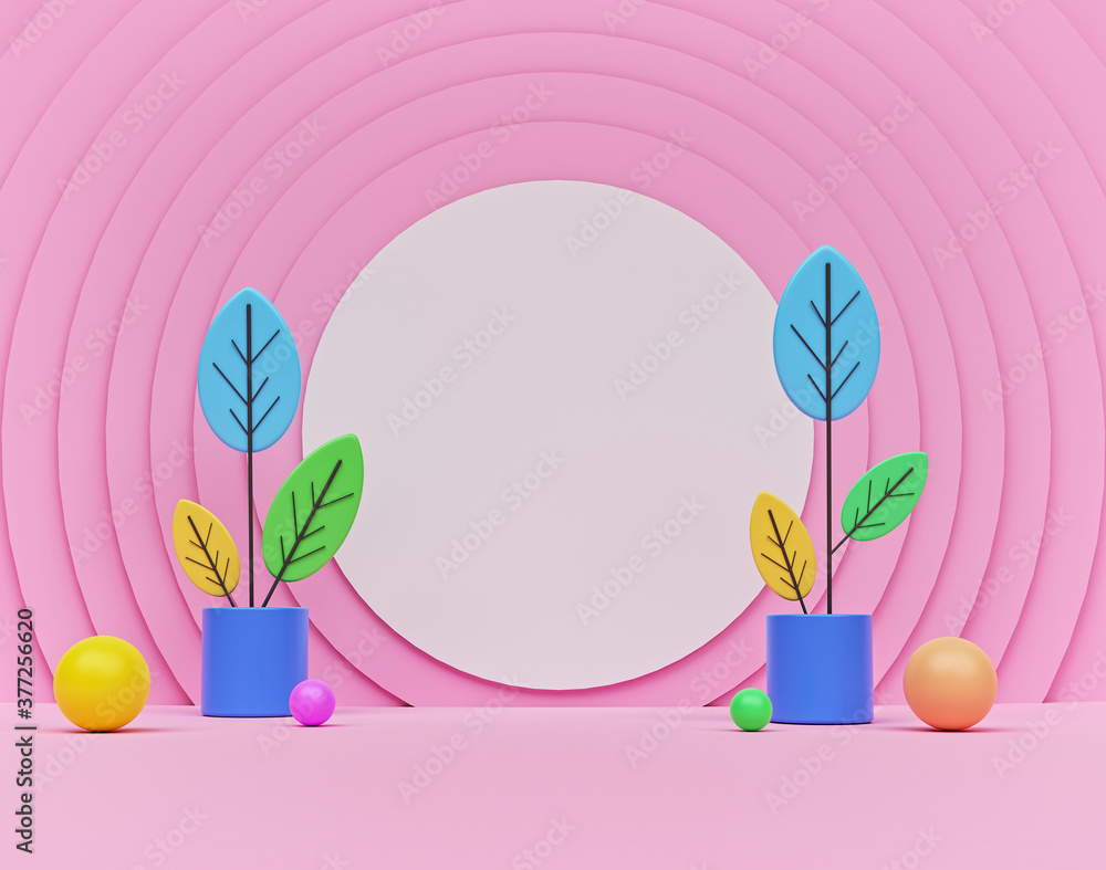Poster abstract circle pattern background. mock up scene, pastel colors. colorful design for advertising. 3