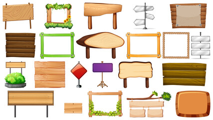 Set of various type of sign banner