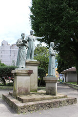 Obraz premium Statue of Francis Xavier, Yajiro or Angelo, and Bernardo of Kagoshima