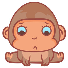 Cute cartoon little monkey concept vector on a white background
