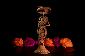 Catrina, dia de los muertos, Clay catrina for Day of the Dead offering / Catrina de barro para ofrenda de dia de muertos