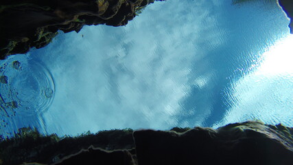 clouds viewed from underwater in iceland