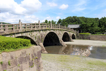 Fototapeta na wymiar Ancient bridge at Ishibashi Memorial Park in Kagoshima