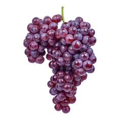 red grapes isolated on white background