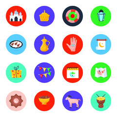 
Editable Flat Rounded Icons Pack of Islam
