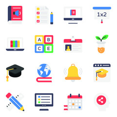 
Pack of Education Icons in Style 
