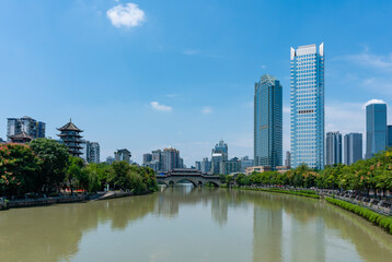 Fototapeta na wymiar View of Chengdu city in China