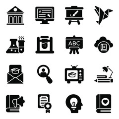 
Pack of Learning Icons in Style 
