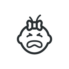 Baby girl sobbing icon