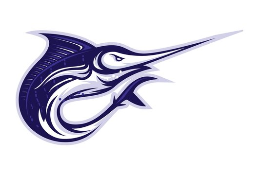 Blue marlin fish logo illustration