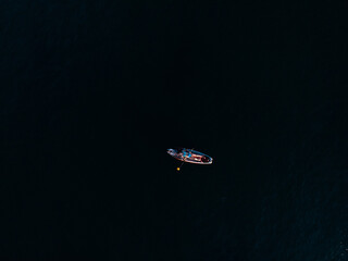 Attractive Woman on Stand Up Paddle Board, Woman paddling on sup board and enjoying turquoise...