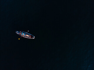 Attractive Woman on Stand Up Paddle Board, Woman paddling on sup board and enjoying turquoise...