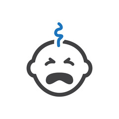 Baby boy sobbing icon