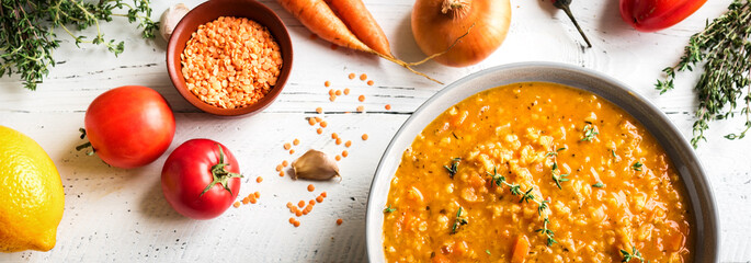 Red Lentil Soup with vegetables