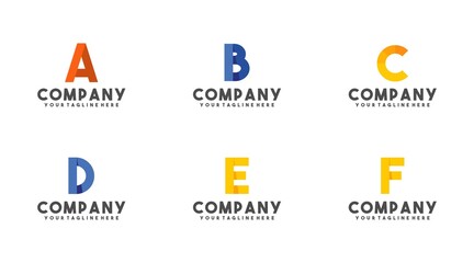 Set collection alphabet logo design