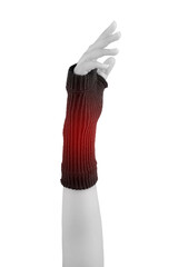Wrist and Thumb Support Sleeve black and white, Wrist Hand Brace for Carpal Tunnel isolated black & white