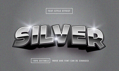 Silver Text effect editable premium free download