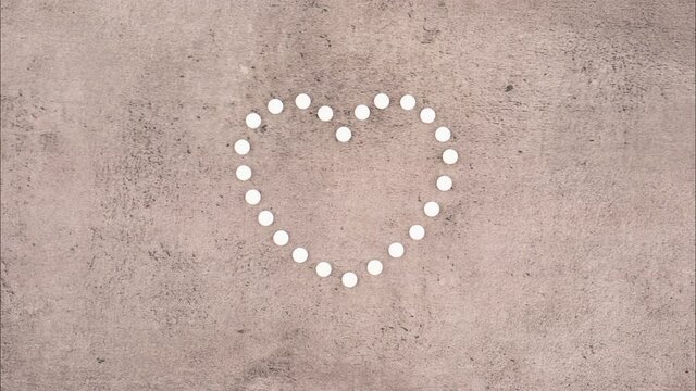 Stop motion of drugs and a heart made of tablets