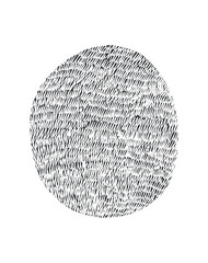 Vector oval element isolated on white background. Textured graphic illustration.