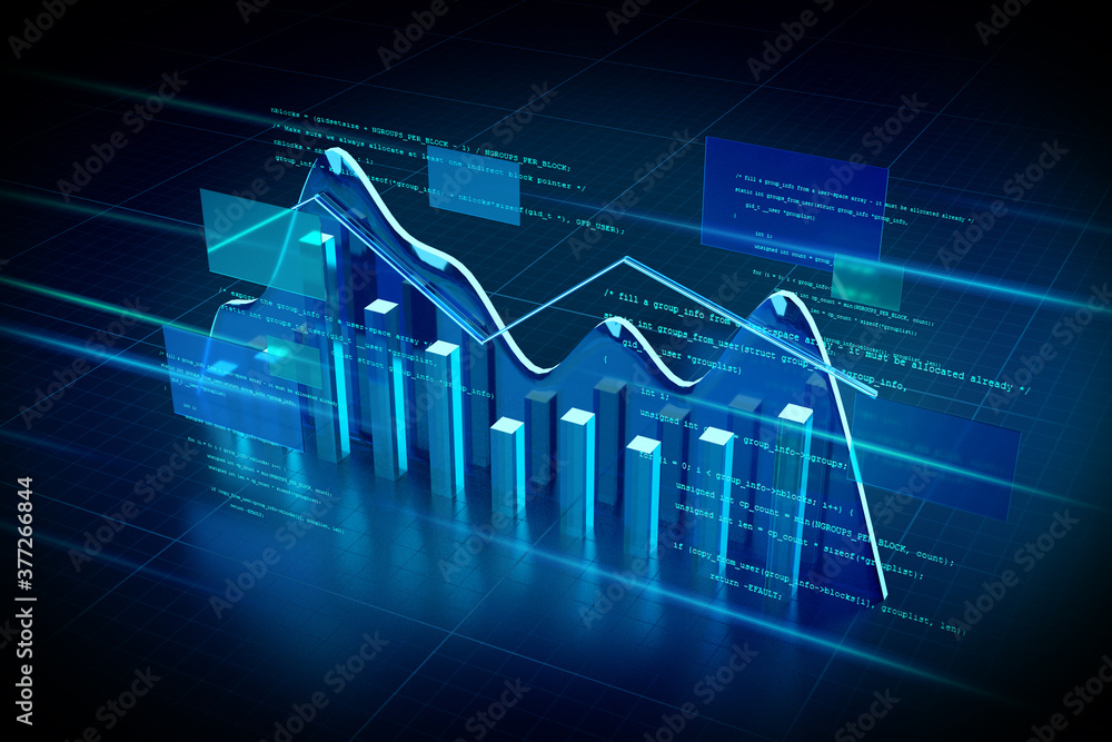 Poster stats abstract background illustration - 3d rendering
