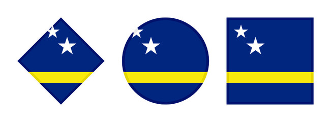 curacao flag icon set. isolated on white background

