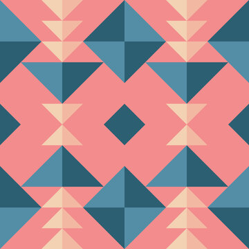 patr&oacute;n tri&aacute;ngulos abstractos rosa azul