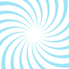 Sunlight spiral rays background. blue and white color burst background.