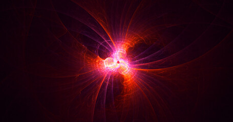 3D rendering abstract multicolor fractal light background