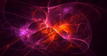 3D rendering abstract multicolor fractal light background