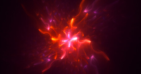 3D rendering abstract multicolor fractal light background
